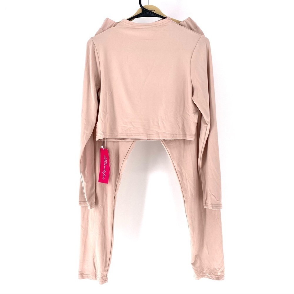 Mundefeis Long Sleeve Crop Top & Pants Lounge Set